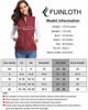 Picture of fuinloth Women's Padded Vest, Stand Collar Lightweight Zip Quilted Gilet Wine Red S