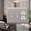 Picture of Amerelle Century Double Toggle/Single Duplex Steel Wallplate in Brushed Nickel