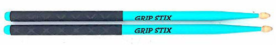 Picture of GRIP STIX 15" Long TURQUOISE with Black Non-Slip Grip Drumsticks - Ideal for All Drumming; Cardio, Fitness, Aerobic & Workout Exercises