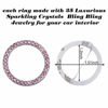 Picture of LivTee 2 PCS Crystal Rhinestone Car Engine Start Stop Decoration Ring, Bling car Accessories, Push to Start Button, Key Ignition & Knob Bling Ring, Pink