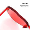 Picture of OLINOWL Heart Oversized Rimless Sunglasses One Piece Heart Shape Eyewear Colored Sunglasses for Women