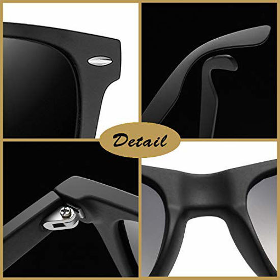 GetUSCart- Joopin Polarized Sunglasses for Women Men, Retro Designer Sun  Glasses (Matte Black+Glossy Black)