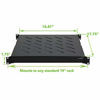 Picture of NavePoint 1U 19-Inch Fixed 4-Post Rack Mount Server Shelf with Adjustable Depth from 18-29 Inch Black