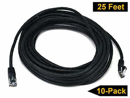 Picture of iMBAPrice 25' Cat5e Network Ethernet Patch Cable, 10 Pack, Black (IMBA-CAT5-25BK-10PK)