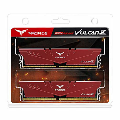 Picture of TEAMGROUP T-Force Vulcan Z DDR4 16GB Kit (2 x 8GB) 3200MHz (PC4 25600) CL16 Desktop Memory Module Ram - Red - TLZRD416G3200HC16CDC01