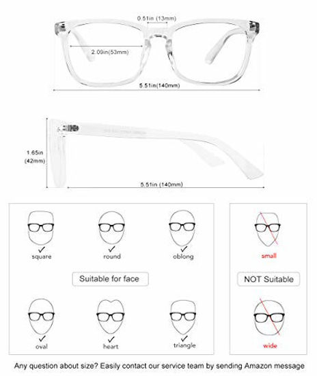 Blue Light Blocking Glasses, Anti Eye Strain Headache (Sleep  Better),Computer Reading Glasses UV400 Transparent Lens 