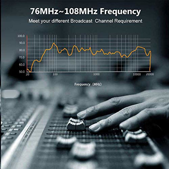 Picture of FM Transmitter for Church, Elikliv 76~108MHz Digital LCD Wireless Stereo Broadcast with Antenna, Built-in PLL FM Transmitter Radio Stereo