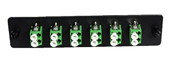 Picture of RiteAV LGX Footprint LC Adapter Panel, 6 Ports, Loaded w/6 LC Duplex Singlemode APC Adapters, Black