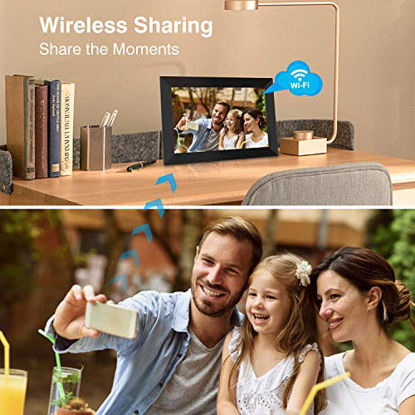 Picture of BIGASUO Digital Picture Frame - 10 inch WiFi Digital Frame IPS Touch Screen 1080P Photo Frame, 16GB Large Memory Share Moments Instantly via Mobile APP, Auto-Rotate, Support USB and SD Card