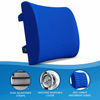 Picture of Everlasting Comfort Lumbar Support Pillow for Office Chair - Pure Memory Foam Back Cushion for Car (Blue)