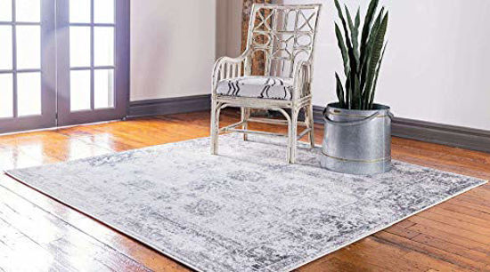 Picture of Unique Loom Sofia Collection Traditional Vintage Gray/Ivory Square Rug (5' 0 x 5' 0)