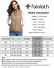 Picture of fuinloth Women's Padded Vest, Stand Collar Lightweight Zip Quilted Gilet Khaki XS