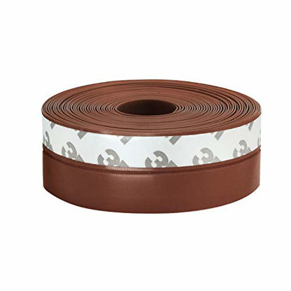 Picture of Weather Stripping, Silicone Door Seal Strip Door, Window, 16 Feet Long, Reddish Brown (Width 35mm)