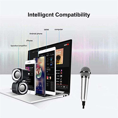 Picture of Mini Portable Vocal Microphone for Mobile Phone, Computer, Tablet, Recording Chat and SingingSilver