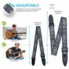 Picture of Guitar Strap Royal Black Silver Woven W/FREE BONUS- 2 Picks + Strap Locks + Strap Button. For Bass, Electric & Acoustic Guitars Stocking Stuffer. Awesome Christmas Gift for Men & Women Guitarists