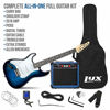 Picture of LyxPro Left Hand 39 Inch Electric Guitar and Starter Kit for Lefty Full Size Beginners Guitar, Amp, Six Strings, Two Picks, Shoulder Strap, Digital Clip On Tuner, Guitar Cable and Soft Case - Blue