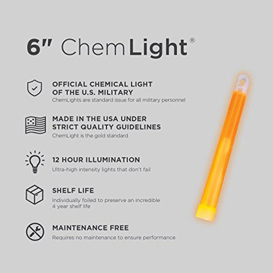 Picture of Cyalume - 9-97530 ChemLight Military Grade Chemical Light Sticks - 12 Hour Duration Light Sticks Provide Intense Light, Ideal as Emergency or Safety Lights, for Tactical Applications, Hiking or Camping and Much More, Standard Issue for U.S. Military Perso