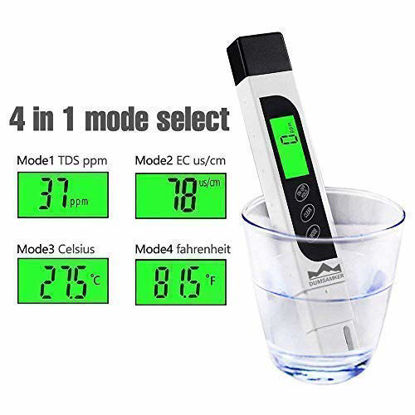 Picture of TDS Meter Digital Water Tester, DUMSAMKER Professional 3-in-1 TDS, Temperature and EC Meter with Carrying Case, 0-9999ppm, Ideal ppm Meter for Drinking Water, Aquariums and More