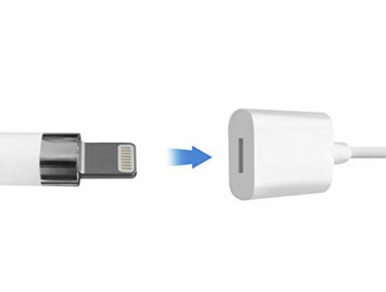 Picture of TechMatte Charging Adapter Cable Compatible with Apple Pencil Male to Female Flexible Connector (5 Feet)