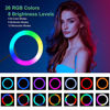 Picture of 10" Selfie Ring Light with Tripod Stand and Phone Holder(Extendable 71"), SEBIDER 26 RGB Dimmable LED Dual-Circle Light for TikTok/Live Stream/Makeup/YouTube Video, Compatible with iPhone & Android