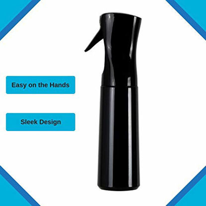 Continuous Spray Water Bottle, Hair Mist Sprayer, Ultra Fine, Solvent & BPA  Free Clear Plastic, Pressurized Mister, With Pump, For Plants,black 