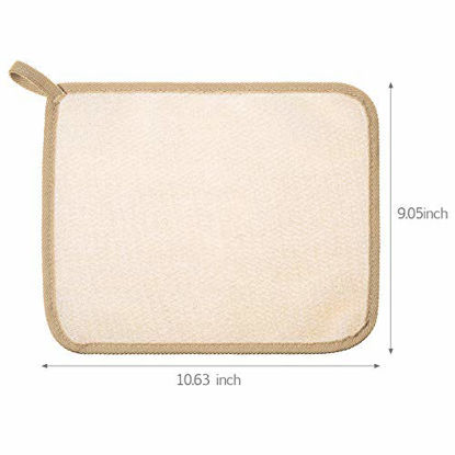 Picture of 5 Pieces Exfoliating Face and Body Wash Cloths Towel Soft Weave Bath Cloth Exfoliating Scrub Cloth Massage bath Cloth for Women and Man (Brown)