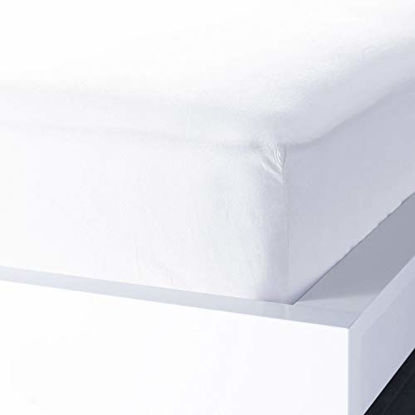 Picture of NTBAY Microfiber Full Fitted Sheet, Wrinkle, Fade, Stain Resistant Deep Pocket Bed Sheet, White