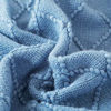 Picture of Bourina Textured Solid Soft Sofa Throw Couch Cover Knitted Decorative Blanket, Blue, 60"x80"