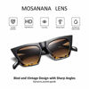 Picture of Mosanana Square Cateye Sunglasses for Women 2019 2020 Trendy Fashion Black Baddie Tortoise Shell Retro Vintage Cat Eye Lady Thick Small Shade Popular Sharp angular chunky skinny cool trending cute