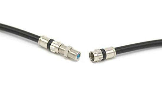 Picture of 15' Feet, Black RG6 Coaxial Cable (Coax Cable) with Connectors, F81 / RF, Digital Coax - AV, Cable TV, Antenna, and Satellite, CL2 Rated, 15 Foot