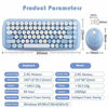 Picture of Wireless Keyboard Mouse,Onlywe Mini 2.4G Wireless Round Punk Cute Candy Colors Keyboard and Optical Mouse Set Home Office Use Compatible with Notebook,Desktop,Mac,Win XP/7/8/10 (Blue Keyboard Mouse)