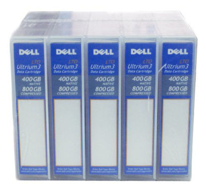Picture of Genuine OEM 5-Pack Dell HC591 HC593 RC922 400 GB (Native) / 800GB (Compressed) LTO LOT-3 Ultrium3 Data Tape Cartridge Compatible Part Numbers: HC591, HC593, RC922