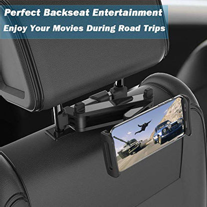 Picture of Car Headrest Mount, Stretchable Car Backseat Seat Mount/Tablet Headrest Holder Universal 360° Rotating Adjustable for All 4"-10.6" cellphones /Tablet Switch iPad iPad Air iPad Mini,Samsung Galaxy ect