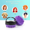 Picture of Heeta Shampoo Brush, 2-Pack Upgraded Wet and Dry Hair Scalp Massager Brush with Soft Silicone Hair Brush for Women, Men, Pets (Black & Purple)