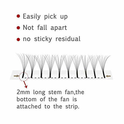 Picture of EMEDA 15-20 Mix Tray 5D Premade Volume Eyelash Extensions D Curl 0.10mm Russian Premade Fans Lash Extensions 15mm 16mm 17mm 18mm 19mm 20mm Mixed Trays(5D 0.10 D MIX 15-20mm)