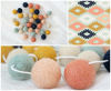 Picture of "Arizona" Handmade Wool Felt Ball Garland by Sheep Farm Felt- Coral, Mint, Navy, Mustard, Peach & Cream Felt Ball Garland, Pom Pom Garland. 1 inch balls. 7 Feet Long. 28 Felt Balls