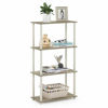 Picture of Furinno Turn-N-Tube 4-Tier Multipurpose Shelf Display Rack, Single, Sonoma Oak/White