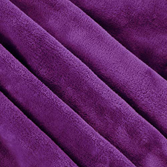 Picture of Exclusivo Mezcla Flannel Fleece Velvet Plush Soft Throw Blanket - 50" x 60" ( Purple)