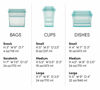 Picture of Zip Top Reusable 100% Silicone Food Storage Bags and Containers - Full Set- 3 Cups, 3 Dishes & 2 Bags - Teal - Made in the USA!