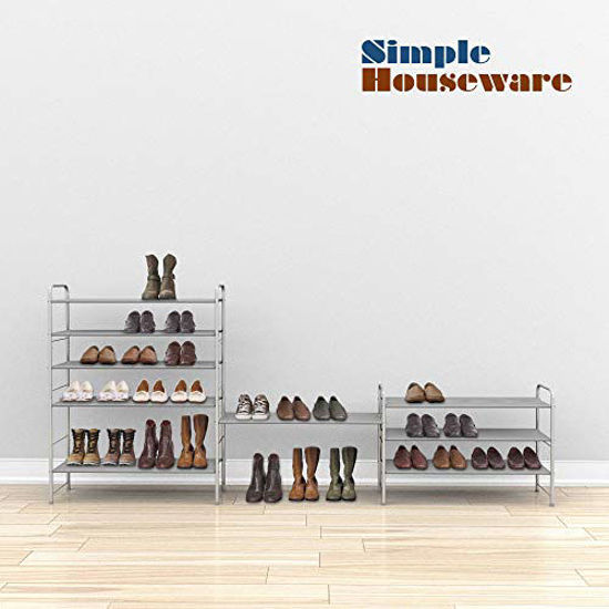 Picture of Simple Houseware 3-Tier Shoe Rack Storage Organizer, Grey