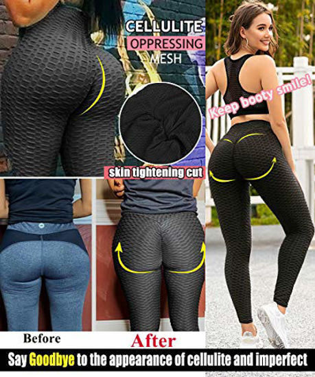 Buy BingYELH Womens Bubble Hip Butt Lifting Anti Cellulite Legging High  Waist Workout Tummy Control Yoga Tights Leggings at Amazonin