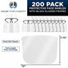 Picture of TCP Global Salon World Safety Face Shields with Black Glasses Frames (20 Packs of 10) - Ultra Clear Protective Full Face Shields to Protect Eyes, Nose, Mouth - Anti-Fog PET Plastic, Goggles