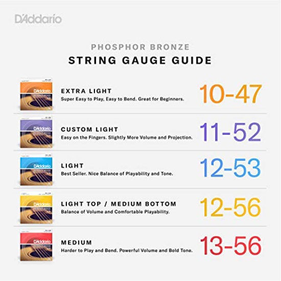 Picture of D'Addario Phosphor Bronze Acoustic Guitar Strings, Custom Light, 11-52 (EJ26)