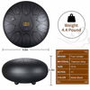 Picture of FOUR UNCLES Steel Tongue Drum, Percussion Instrument Handpan Drum C/D Key with Bag, Music Book and Mallets for Meditation Entertainment Musical Education Concert Yoga (10 inch, Black)