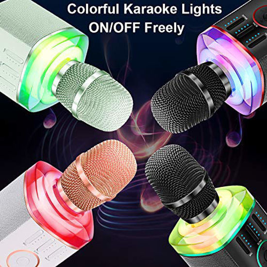 GetUSCart BONAOK Wireless Bluetooth Karaoke Microphone with LED