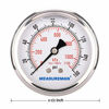 Picture of MEASUREMAN 2-1/2" Dial Size, Glycerin Filled Pressure Gauge, 0-160psi/kpa, 304 Stainless Steel Case, 1/4"NPT Center Back Mount