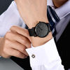 Picture of BUREI Men's Fashion Minimalist Wrist Watch Analog Deep Gray Date with Black Mesh Band