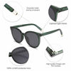 Picture of SOJOS Fashion Round Sunglasses for Women Men Oversized Vintage Shades SJ2057 with Clear Green Frame/Grey Lens