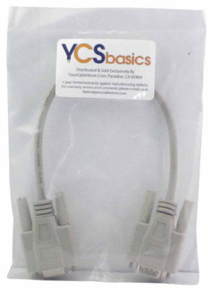 Picture of YCS basics 3 Foot DB9 9 Pin Serial / RS232 Male/Female Extension Cable