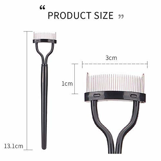 Picture of Eyelash Comb Eyebrow Brush MSQ Eyelash Separator Mascara Applicator Eyelash Definer With Comb Cover Arc Designed Cosmetic Brushes Tool Black